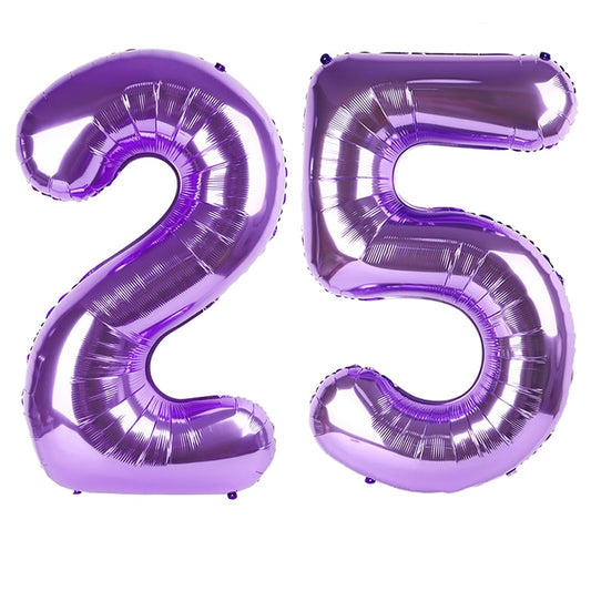 Enyeopd Number 25 purple balloon, 40-inch, ideal for milestone photo props.