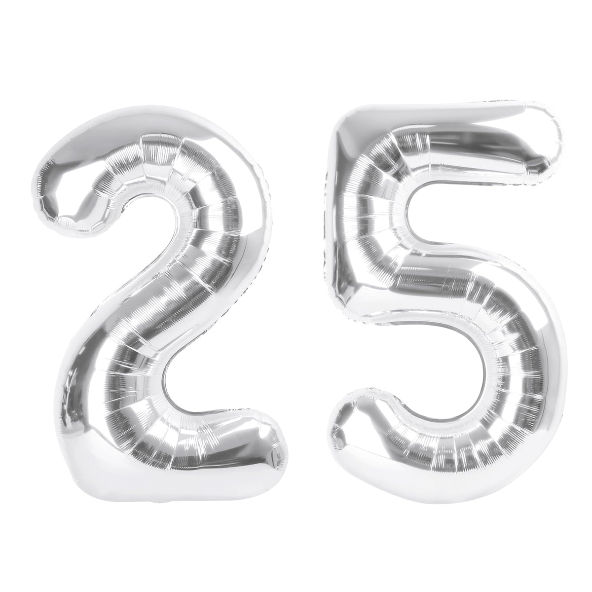 Enyeopd Number 25 silver 40-inch balloons arranged as a centerpiece decor option