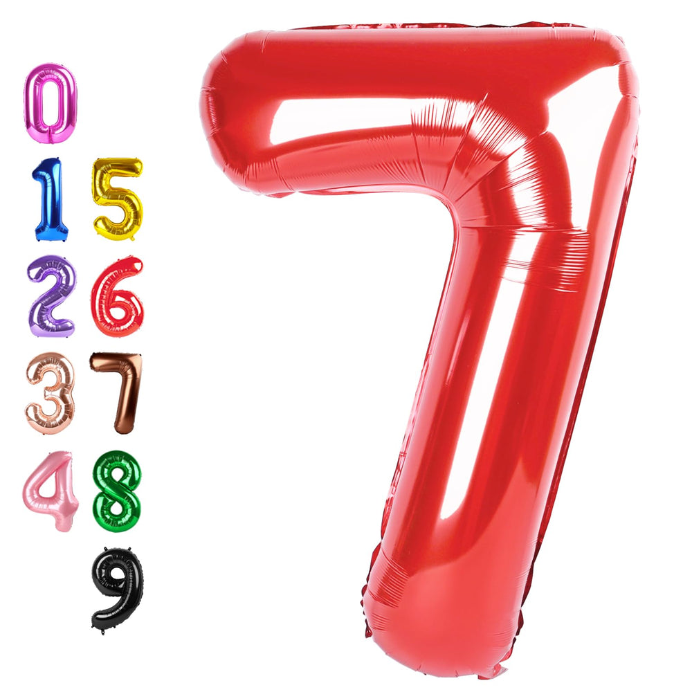 Enyeopd Number 7 balloon 40 inch red for standout birthday decor