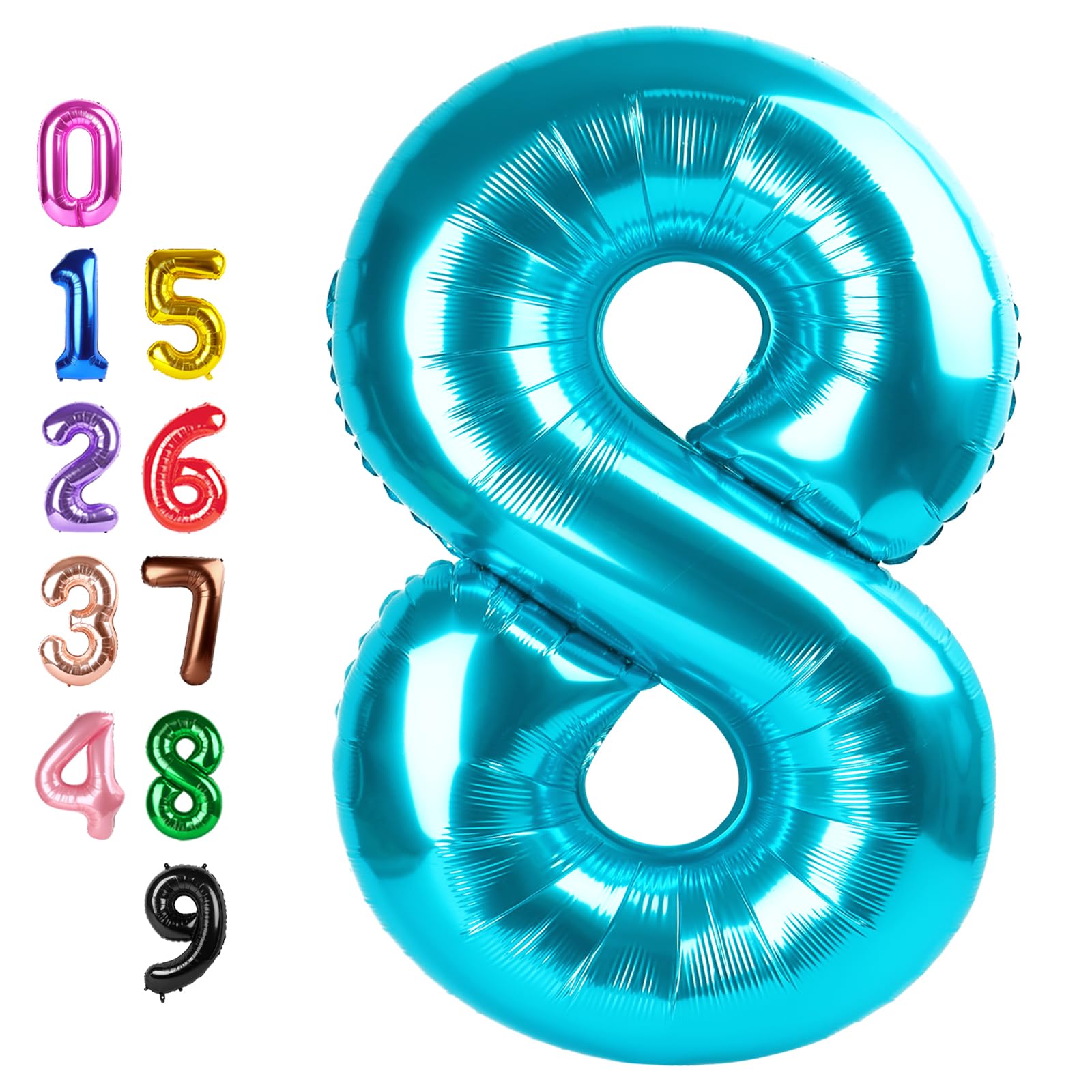Enyeopd number balloon 40inch light blue, bold centerpiece for celebrations.