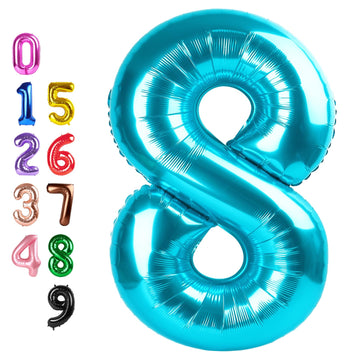 Enyeopd number balloon 40inch light blue, bold centerpiece for celebrations.