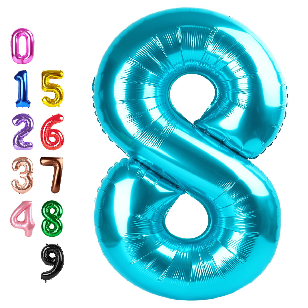 Enyeopd number balloon 40inch light blue, bold centerpiece for celebrations.