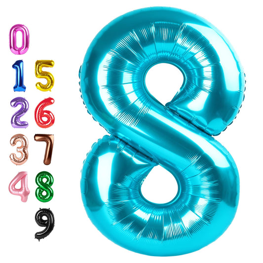 Enyeopd number balloon 40inch light blue, bold centerpiece for celebrations.
