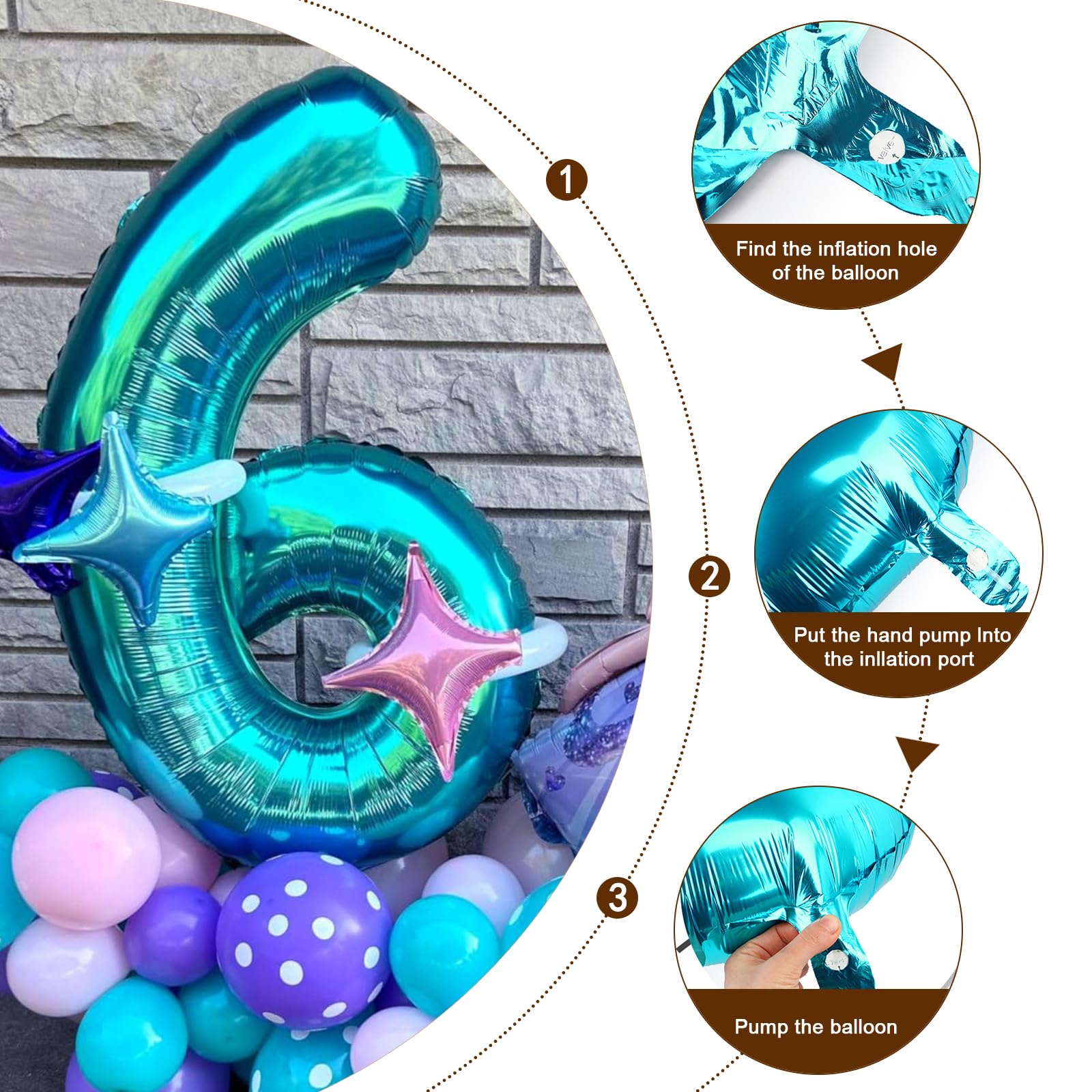 Enyeopd number balloon color options display eases theme coordination.