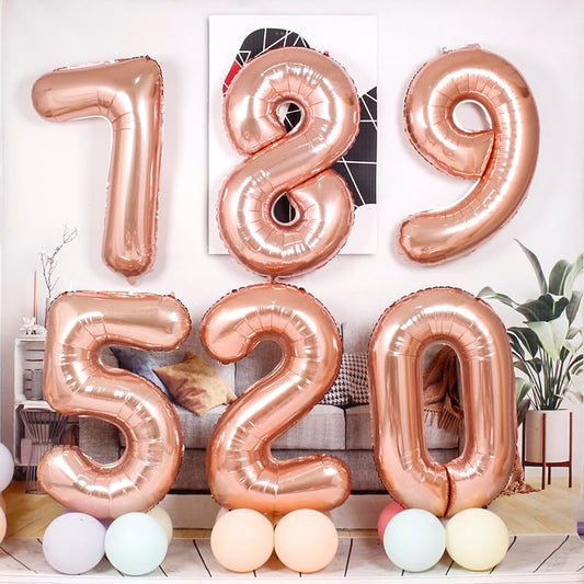 Enyeopd rose gold 9-number balloon for standout celebration moments