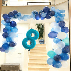 Enyeopd number balloon setup hanging configuration shows versatile quick decoration ideas.