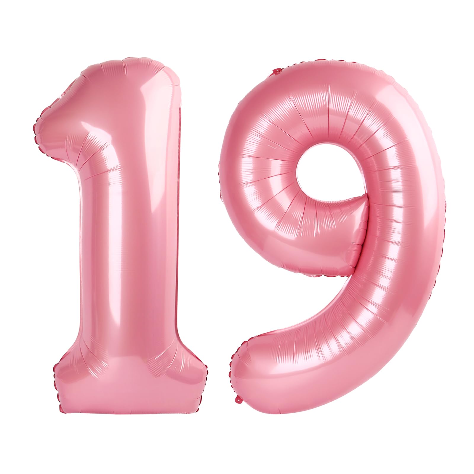 Enyeopd pink 19 number balloon for milestone birthday decor.