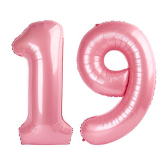 Enyeopd pink 19 number balloon for milestone birthday decor.
