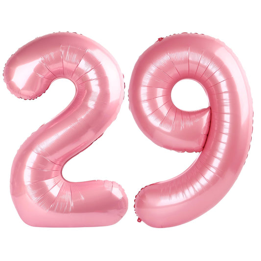 Enyeopd number balloons 40inch pearl pink setup for quick party transformation.