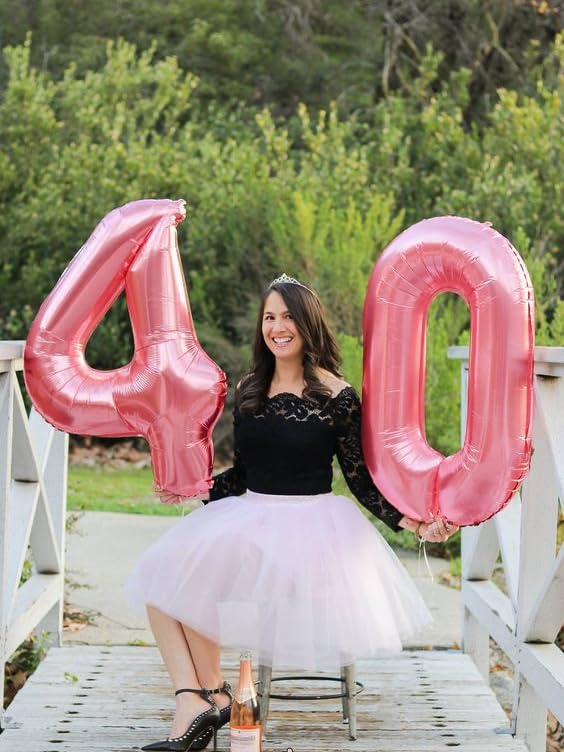 Enyeopd number balloons 40 inch silver festive centerpiece accents