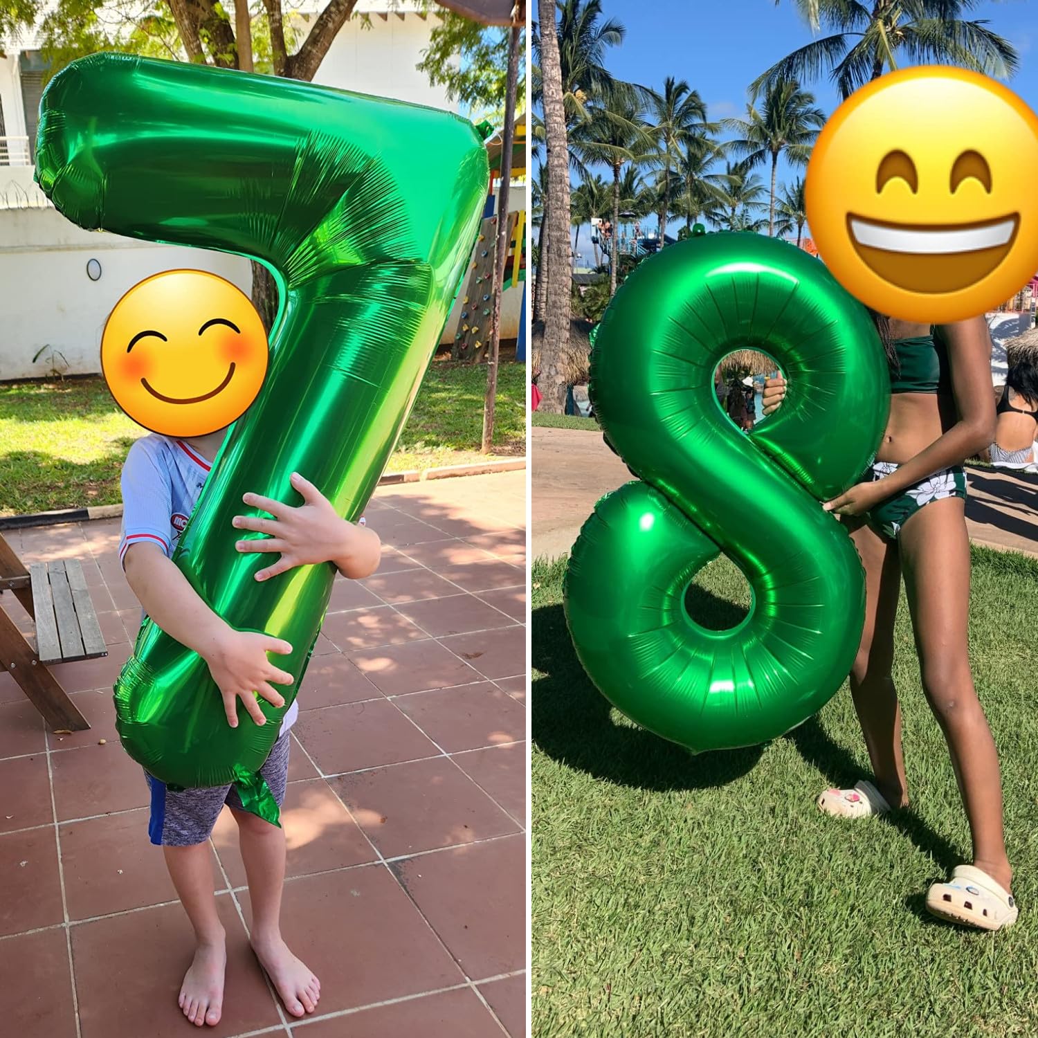 Enyeopd Numbers Balloon 7 stacked with others for festive milestones.