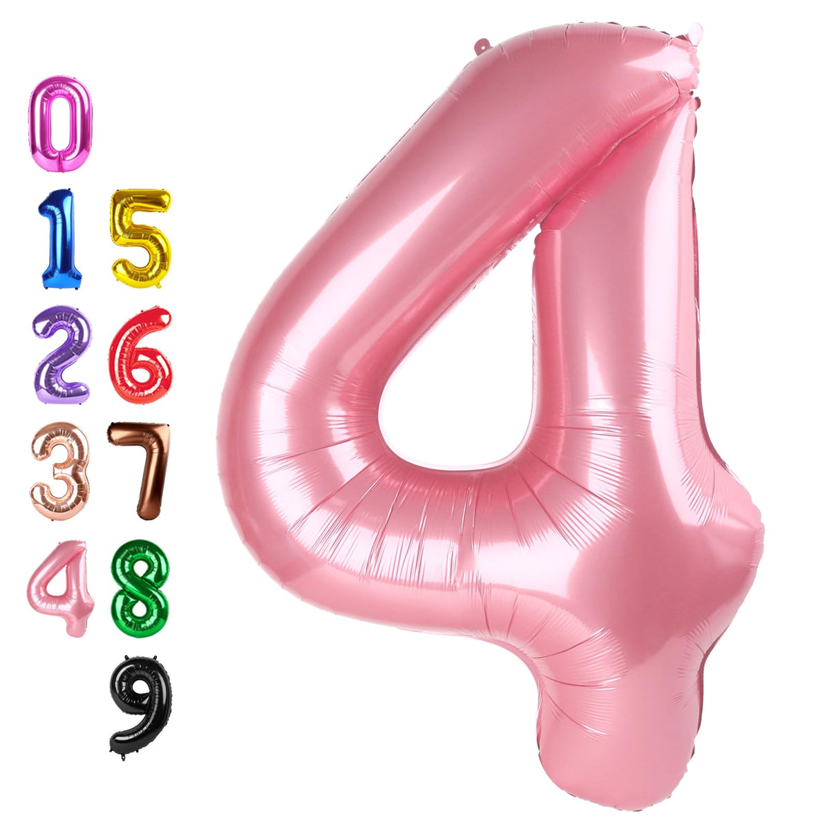 Enyeopd Pearl Pink 40inch number balloon for 4th birthday; ideal focal decor.