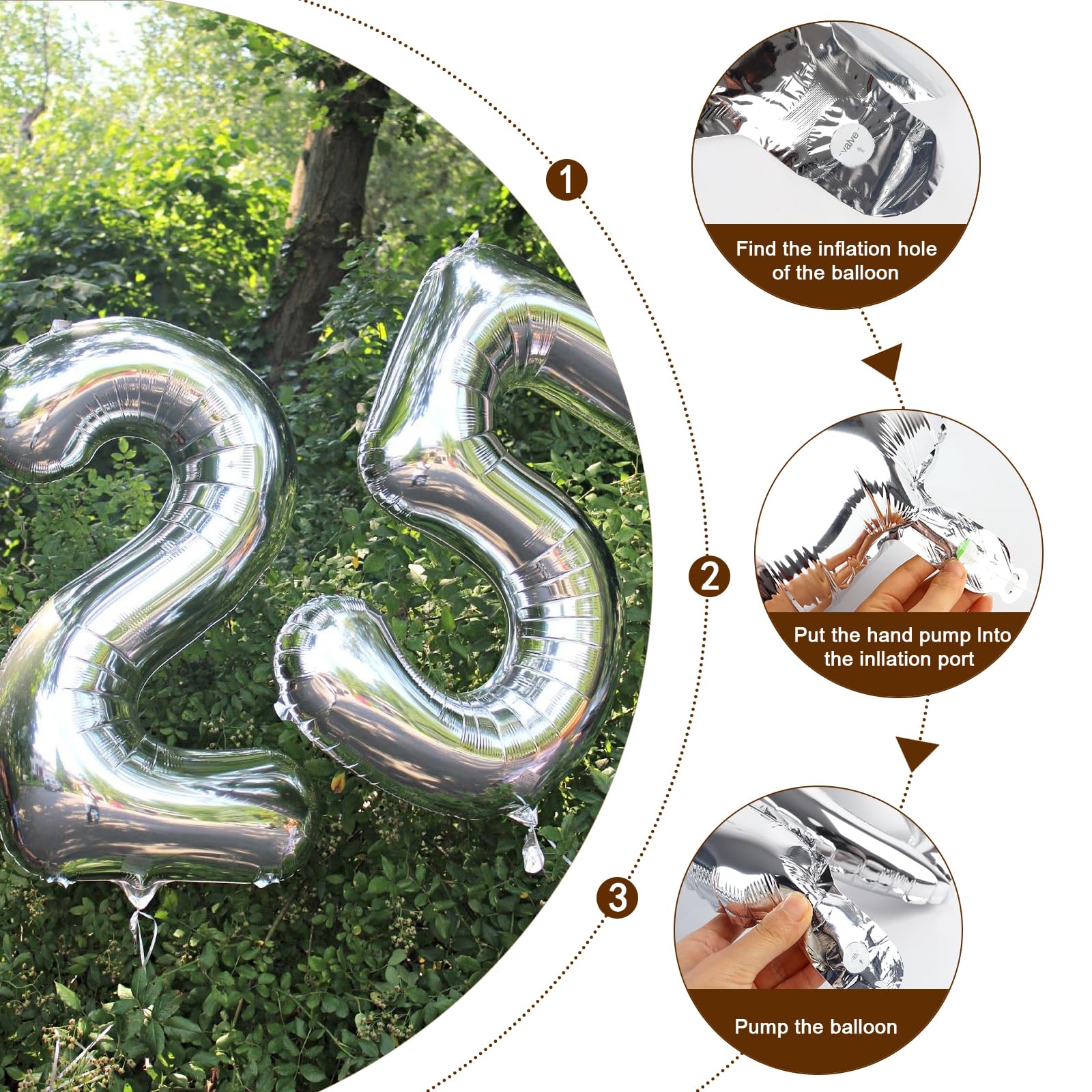 Enyeopd 9-silver balloon, striking focal point for 9th birthday parties and photos