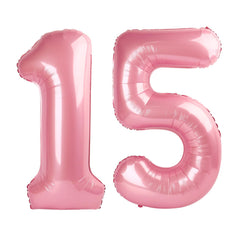 Enyeopd pink 40-inch number balloon 15 for birthday decor