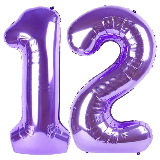 Enyeopd purple 12-year balloon number 40 inch for vibrant party decor.