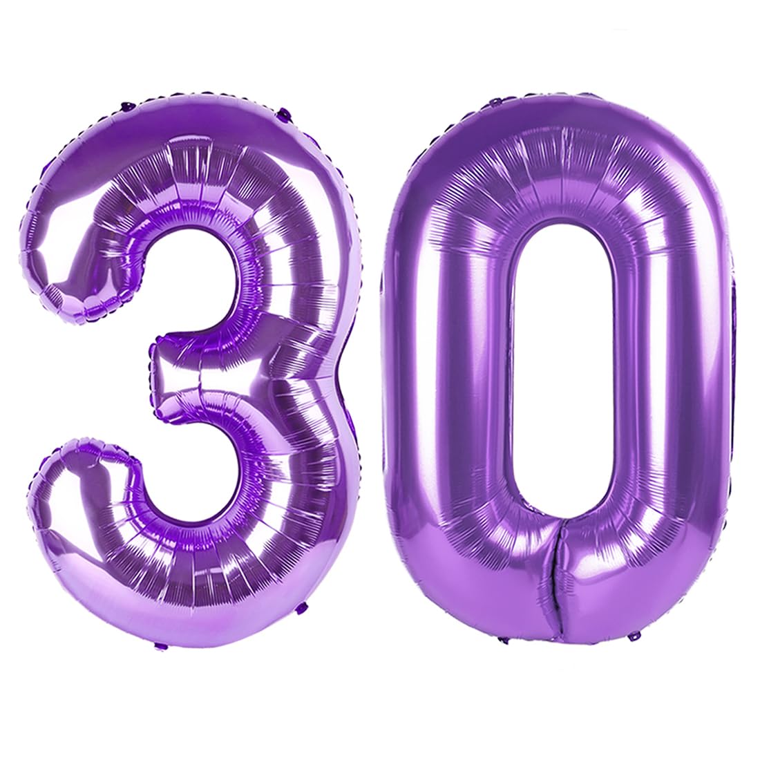 Enyeopd purple 30-number balloon close-up, vibrant finish for elegant parties