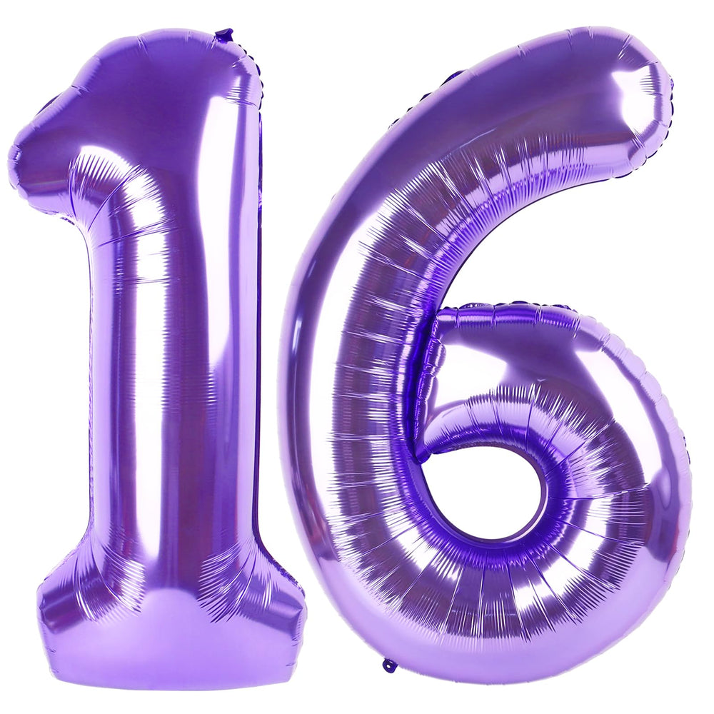 Enyeopd Purple Sweet 16 balloon, 40-inch centerpiece for a dramatic birthday display.