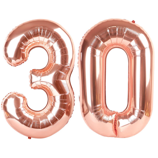 Enyeopd rose gold 30-number balloons photo prop for capturing memories.