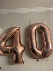 Enyeopd rose gold number balloons enhance versatile party themes and photos