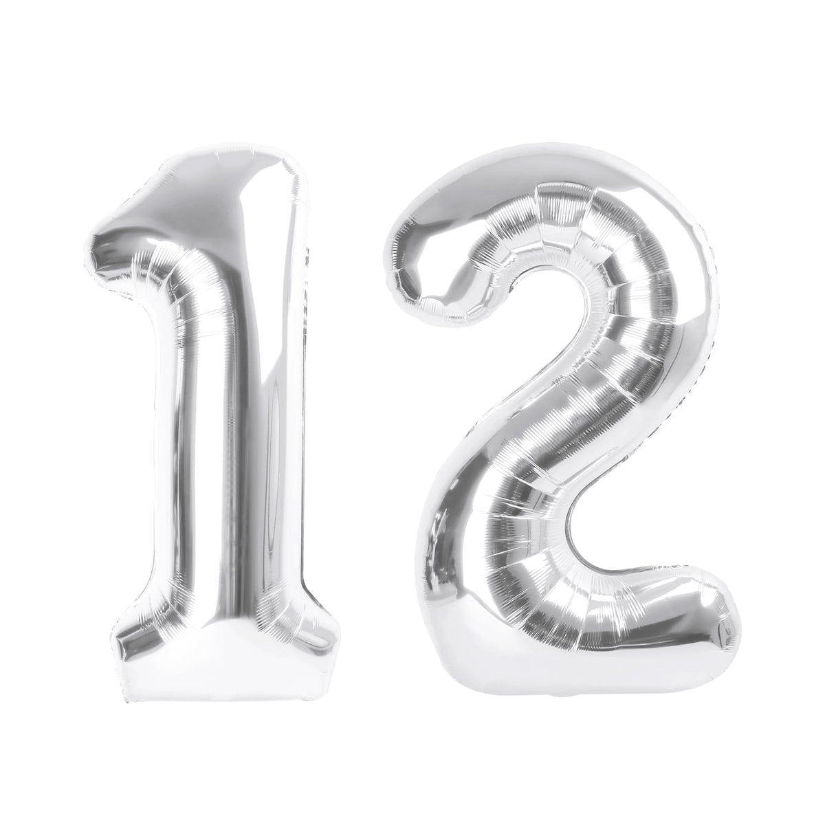 Enyeopd silver 12-number balloon, 40 inch, ideal birthday centerpiece.