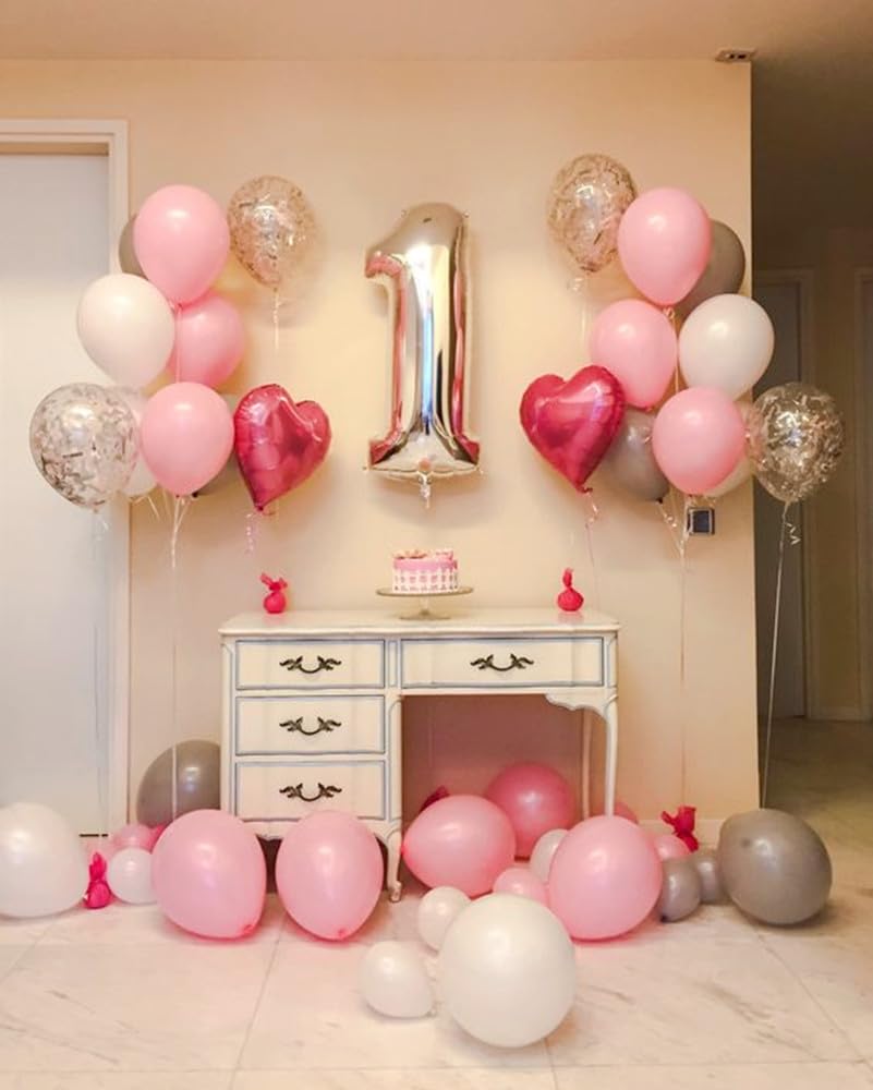 Enyeopd silver 12-number balloons for milestones, perfect photo displays.