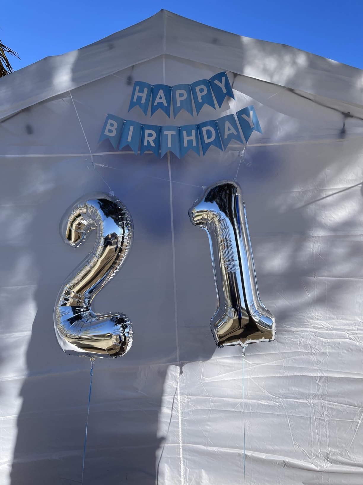 Enyeopd birthday decor with silver 12-number balloons, versatile for weddings.