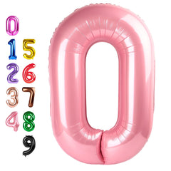Enyeopd zero balloon number 40inch pearl pink for eye-catching birthday decor