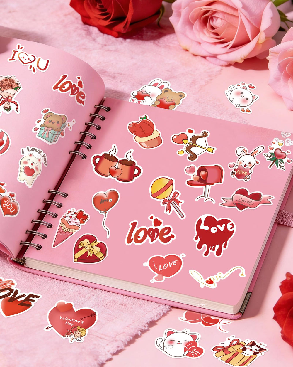 Eoaod Valentine stickers with animals offer fun decor for notebooks and projects