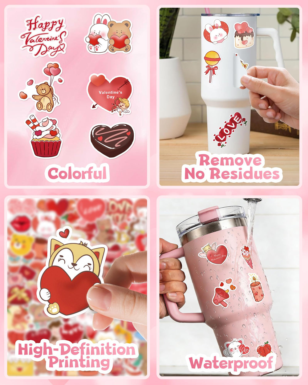 Eoaod Valentine stickers for notebooks provide safe classroom art options