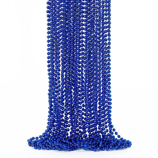 EOBOH 12-piece blue bead necklace, 33 inches, versatile festival accessory.