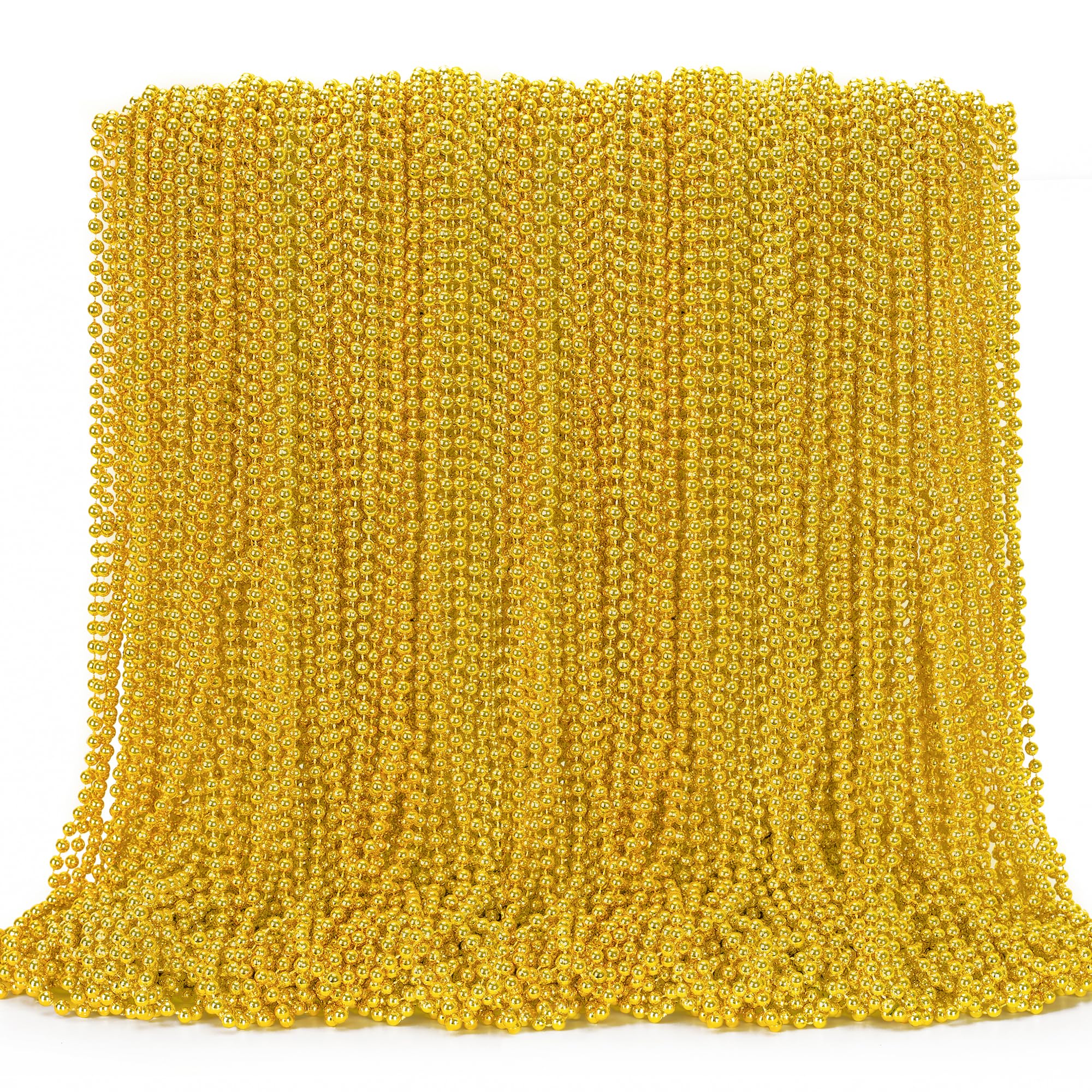 EOBOH 144pcs Mardi Gras beads laid out for a dazzling parade accessory.