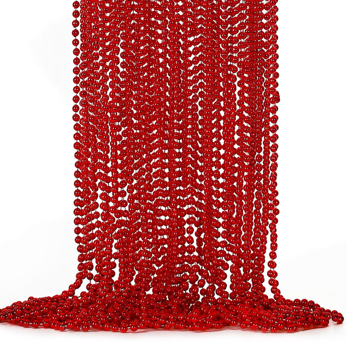 EOBOH 24Pcs red bead necklace pack for festive decorations and party favors.