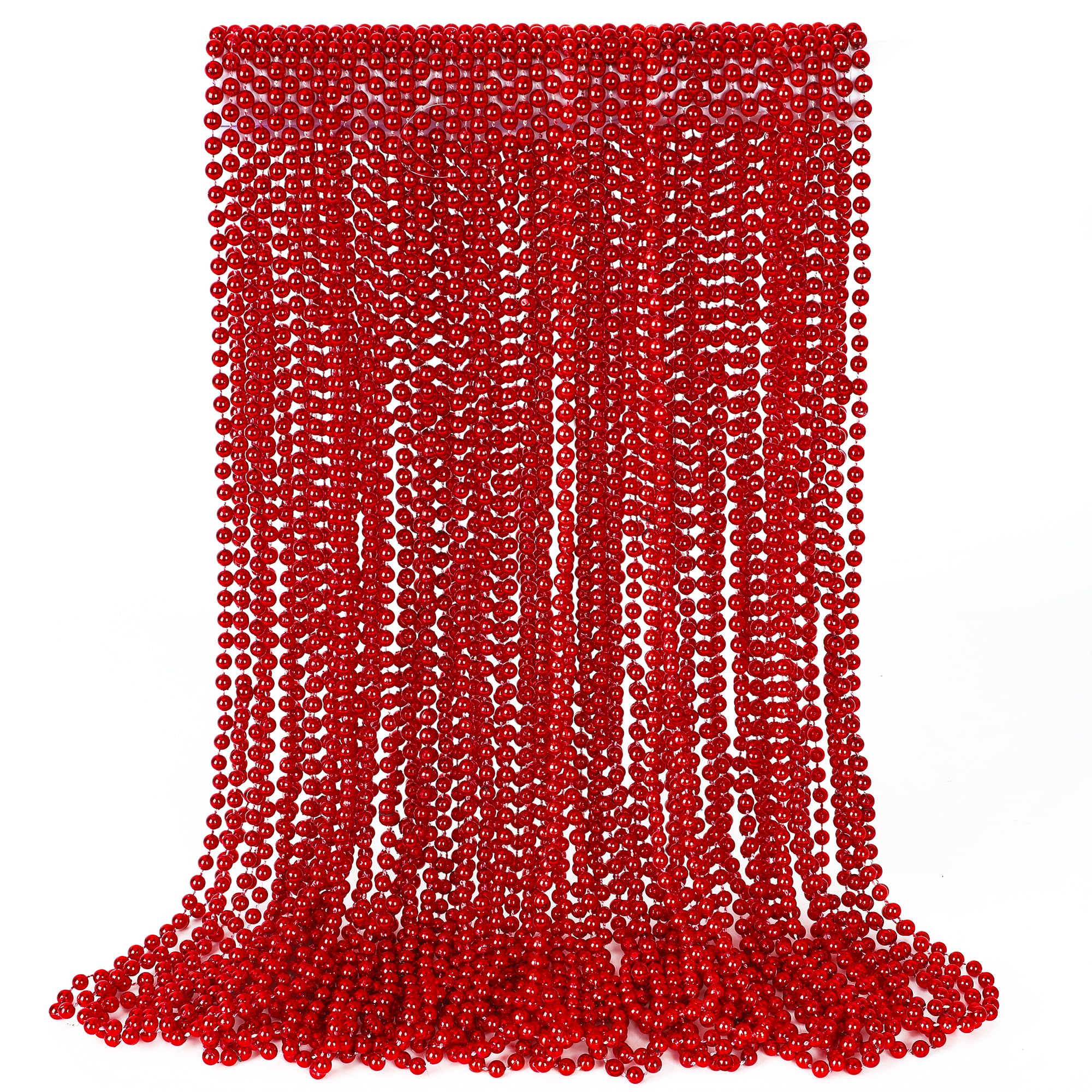 EOBOH 30pc red beaded necklaces pack for vibrant party color and sharing.