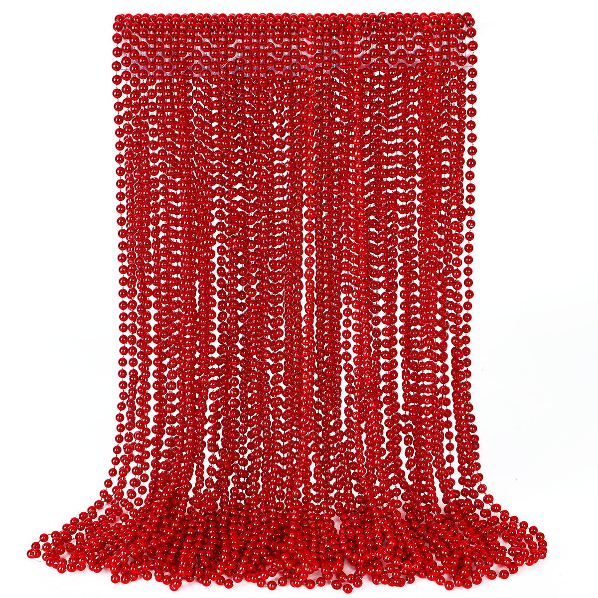 EOBOH 30pc red beaded necklaces pack for vibrant party color and sharing.