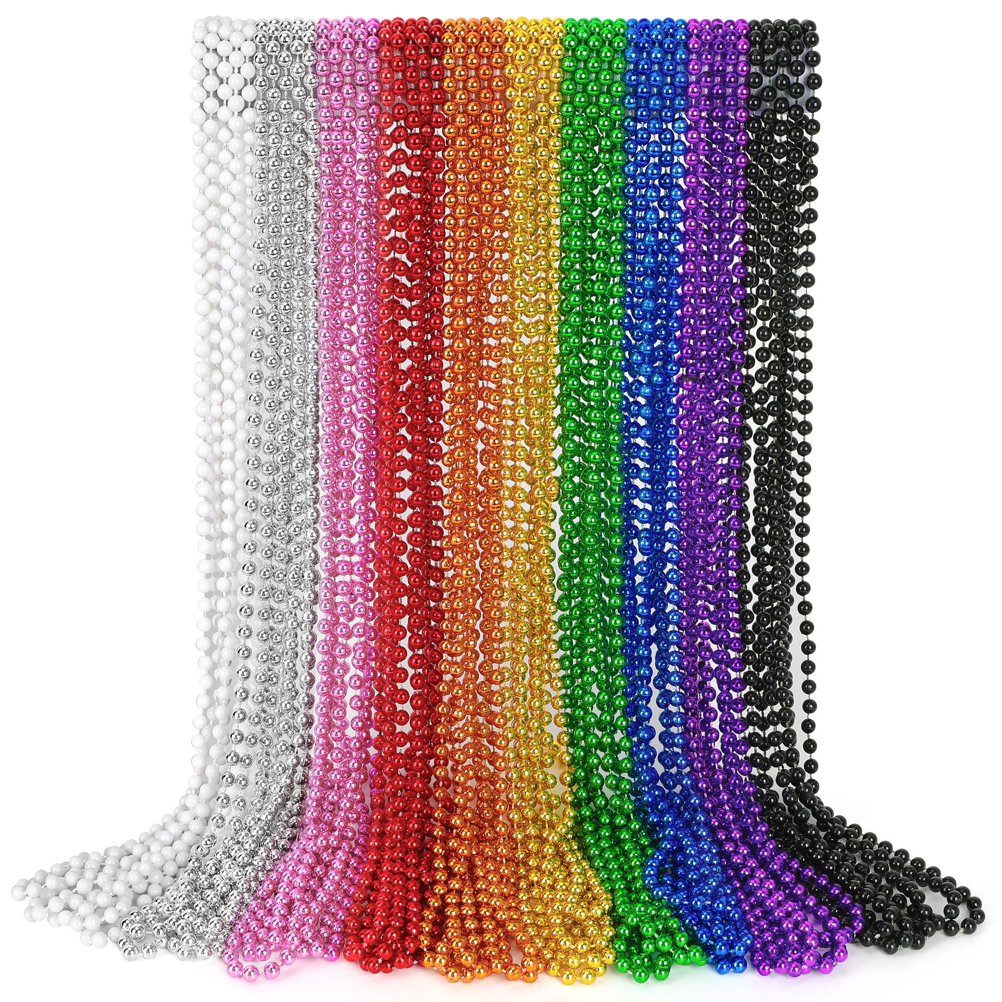 EOBOH 30pc Mardi Gras beads in vibrant colors for party flair.