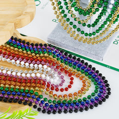 EOBOH 33-inch Mardi Gras necklaces drape smoothly for celebrations.