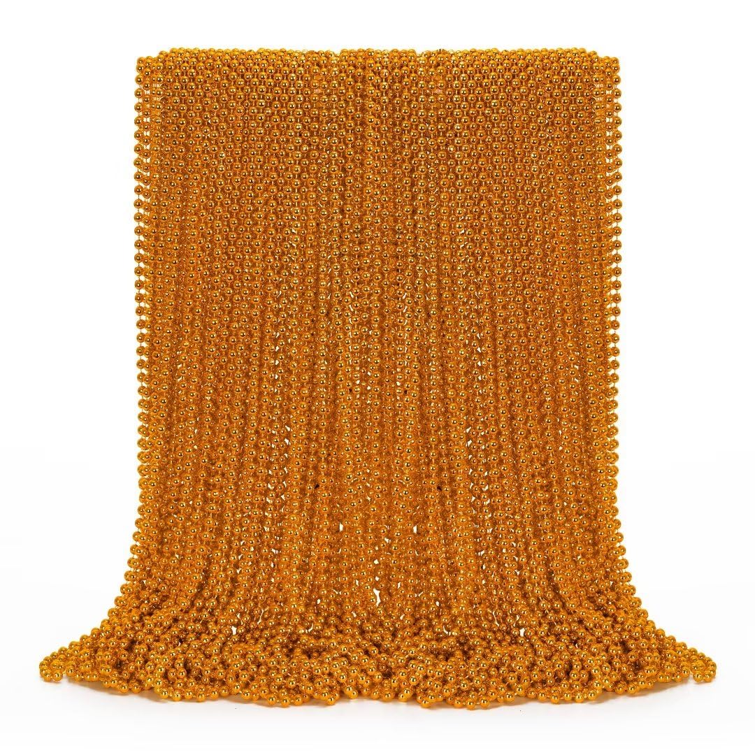 EOBOH 72-piece Mardi Gras beads in orange, ideal party favors for parades.