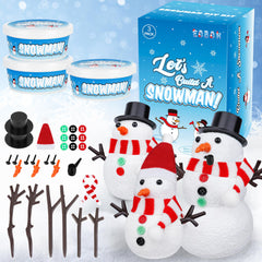 EOBOH Christmas Snowman Kit white clay for safe, mess-free indoor crafting.