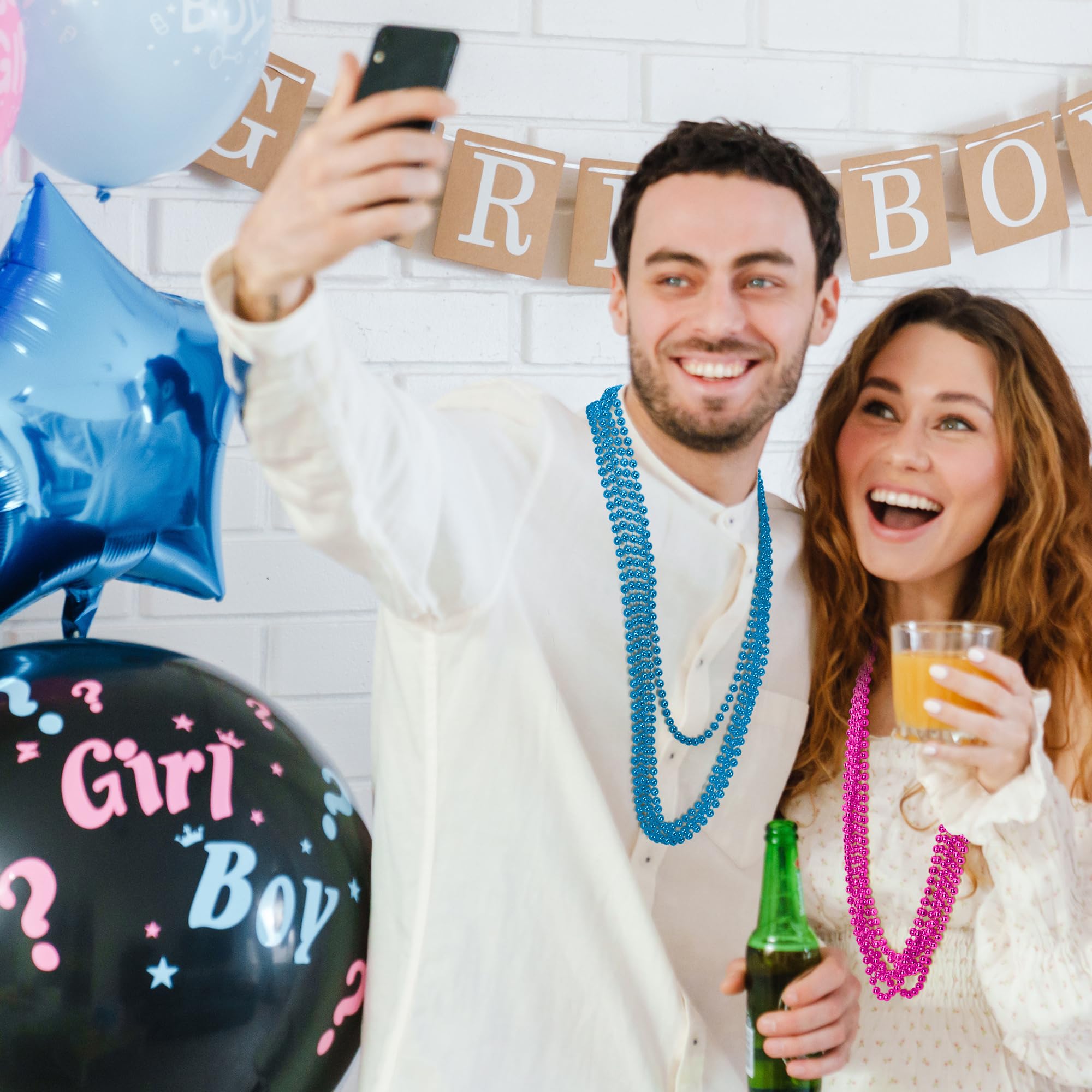 EOBOH colorful gender reveal beads pack for festive decor and activity.