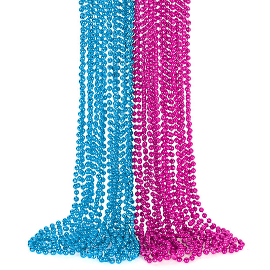 EOBOH gender reveal beads in pink and blue, ideal for inclusive party participation.