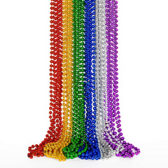 EOBOH Mardi Gras beads set, 12pc, vivid colors for festive parades and party favors.