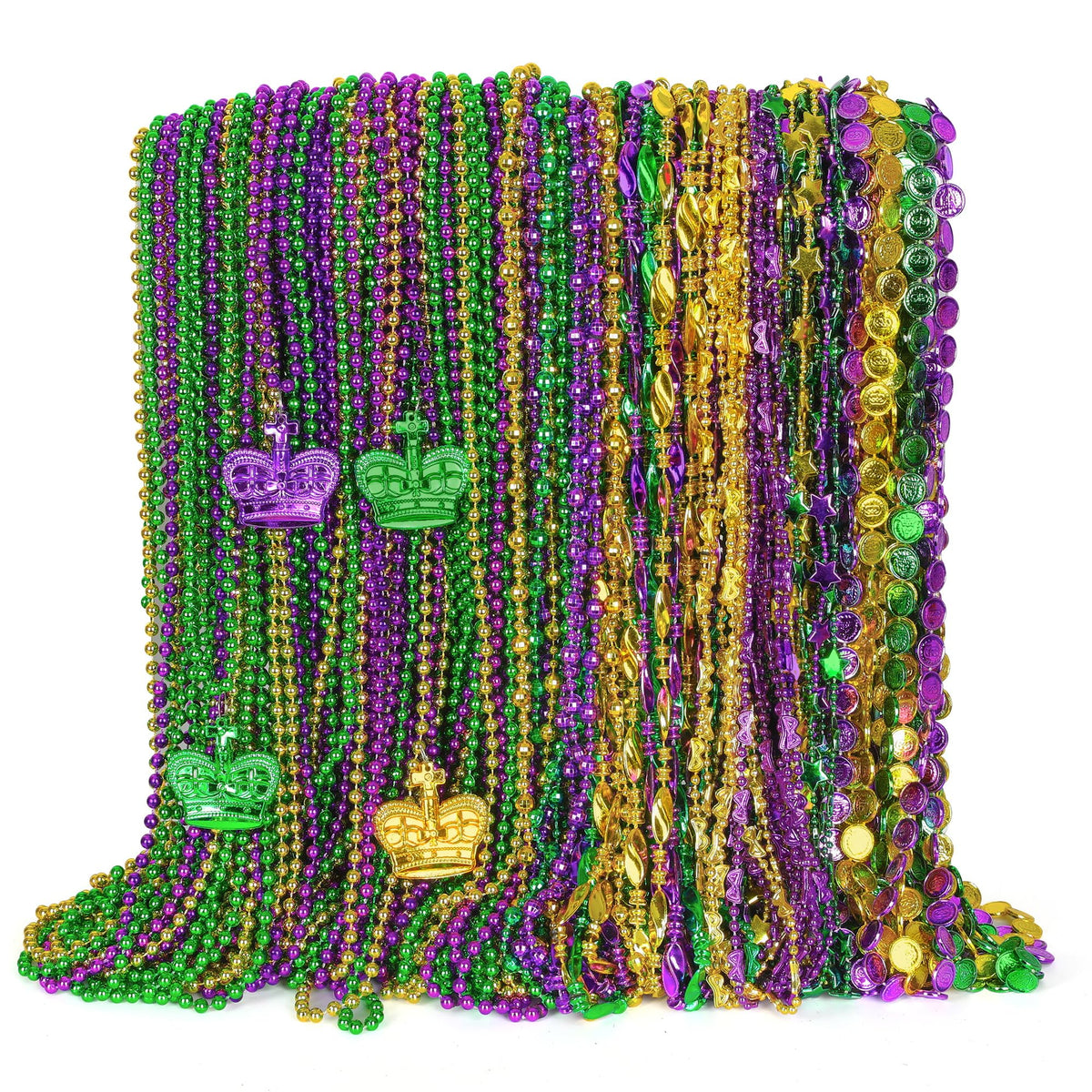 EOBOH Mardi Gras beads 33 inches, ideal for parade throws