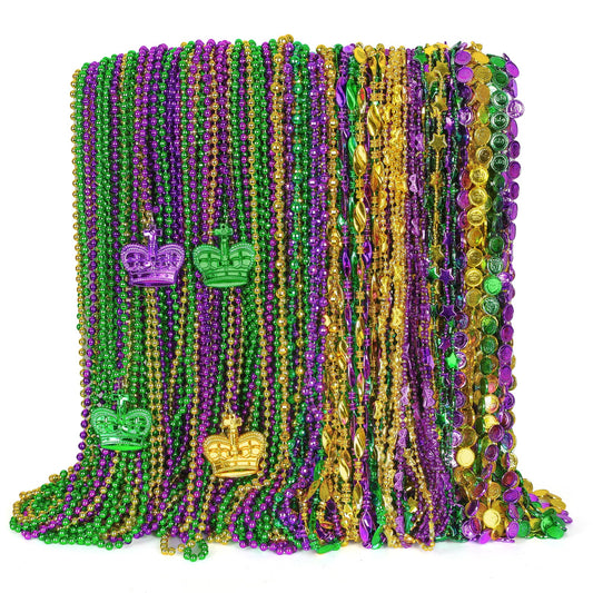 EOBOH Mardi Gras beads 33 inches, ideal for parade throws