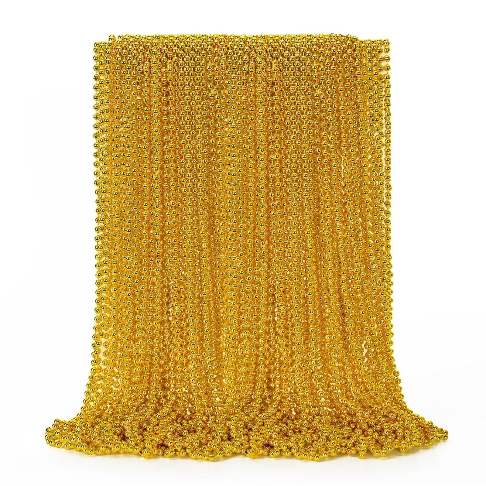 EOBOH Mardi Gras beads necklace in gold for festive parade outfits.