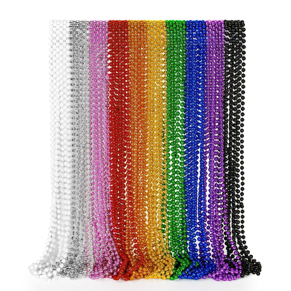 EOBOH Mardi Gras beads collection with festive metallic designs for celebrations.