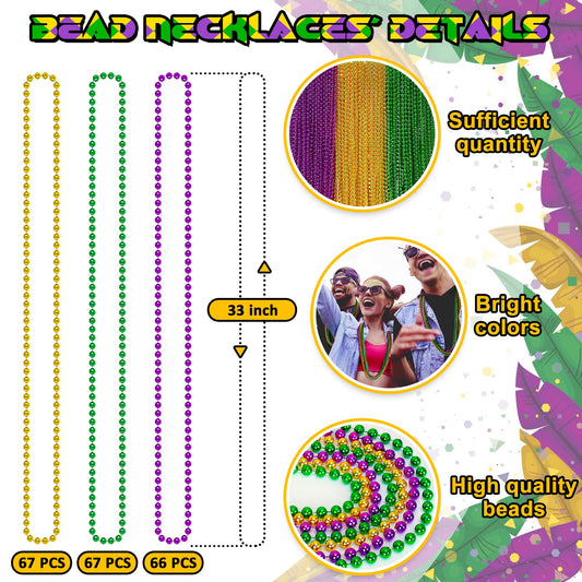 EOBOH beads in green purple gold hues for festive costumes.