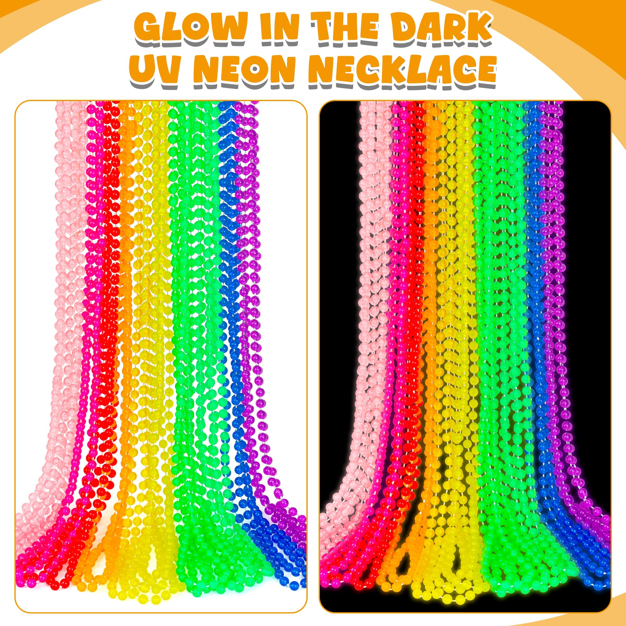 EOBOH Mardi Gras necklaces in eight colors create eye-catching accessories for crowd tosses.