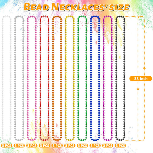 EOBOH metallic ten-color beads necklaces add eye-catching shine.