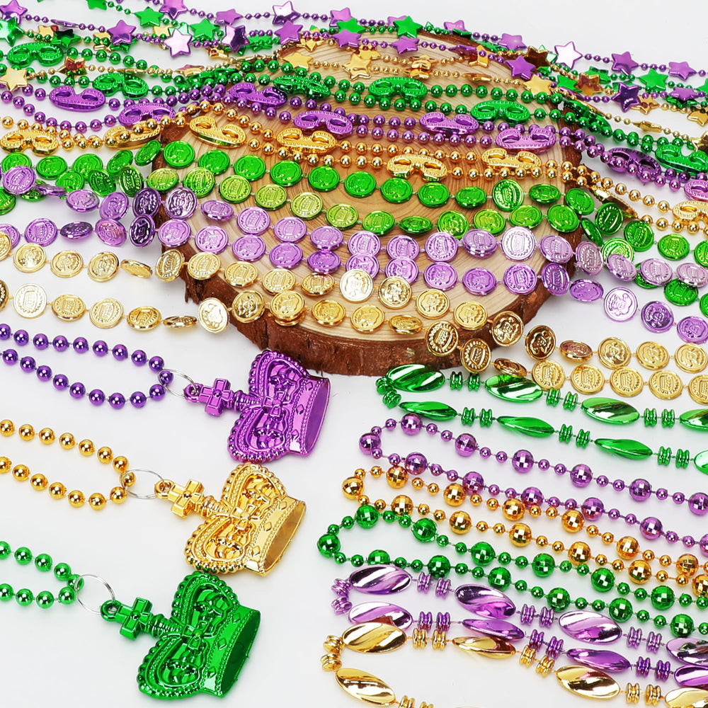 EOBOH metallic green purple gold necklaces add shine to outfits