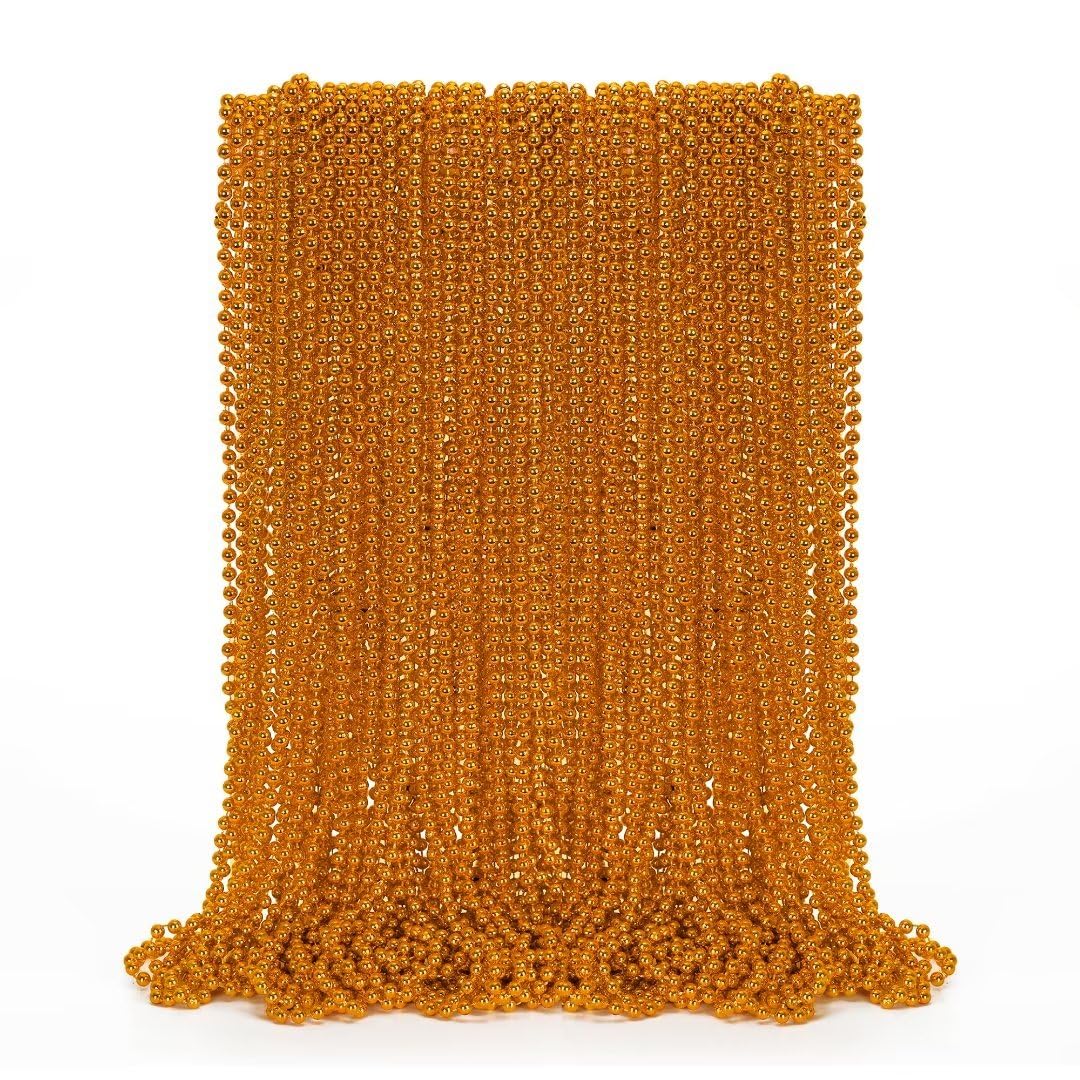EOBOH orange bead necklace, 33-inch length, perfect for festive parades and party celebrations.